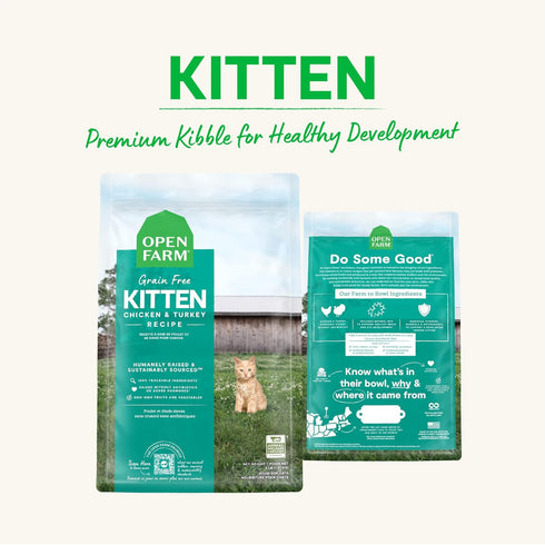Open Farm Grain-Free Dry Cat Food - Kitten Formula - Chicken & Turkey - 2lb Bag